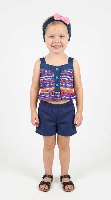 MOSAIC TOP AND SHORTS SET