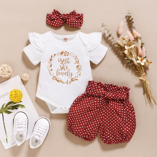 Isn’t She Lovely Short Sleeve Romper Set
