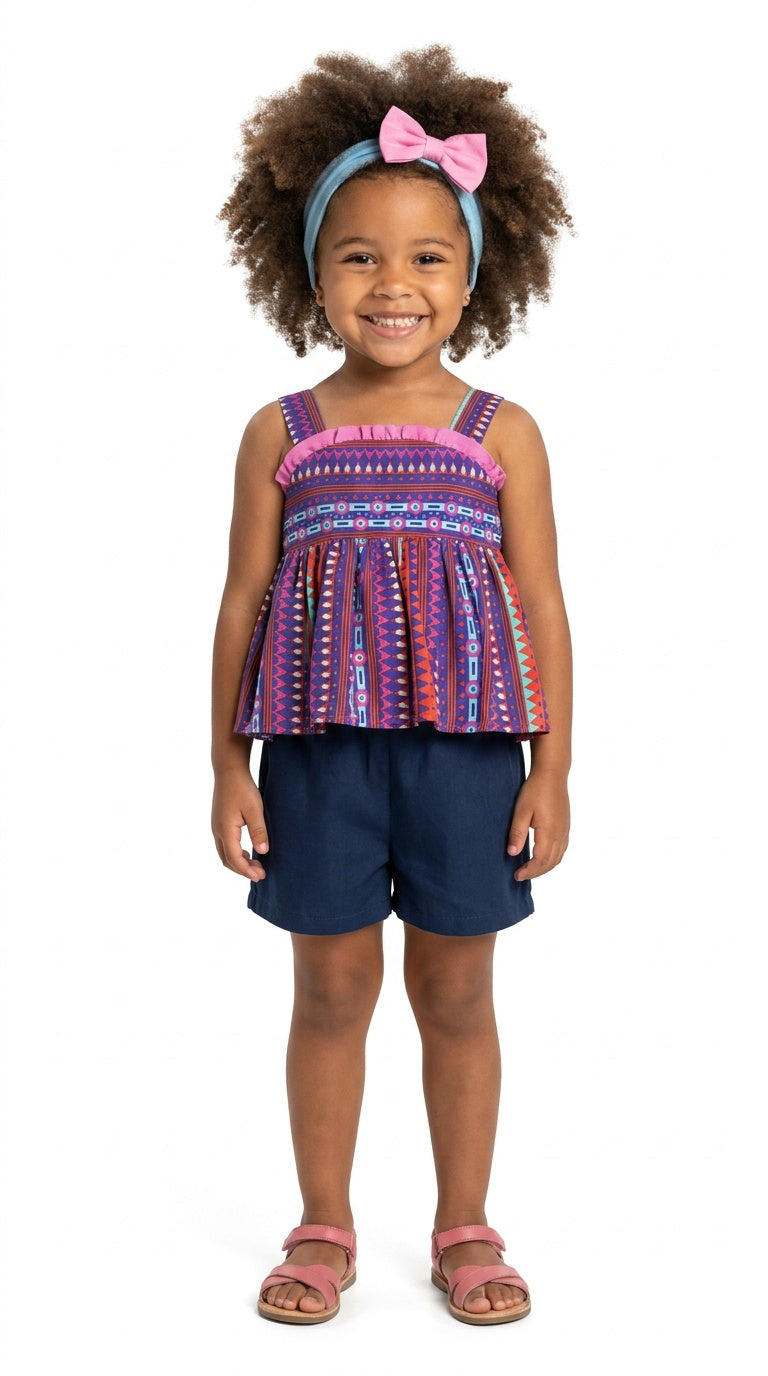 RUFFLE TOP SHORTS SET