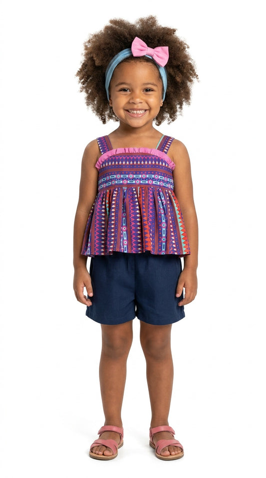 RUFFLE TOP SHORTS SET