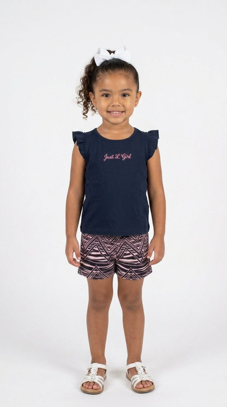 BLACK & WHITE SPANDAX SHORT SET