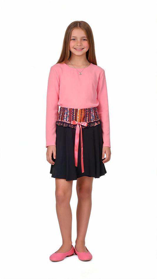 LACE TRIM & RIBBON SKIRT