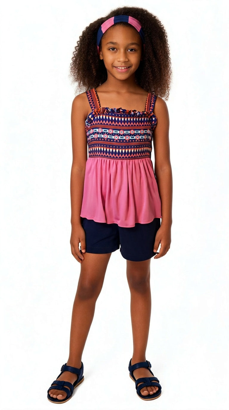 RUFFLE TOP AND SHORTS SET