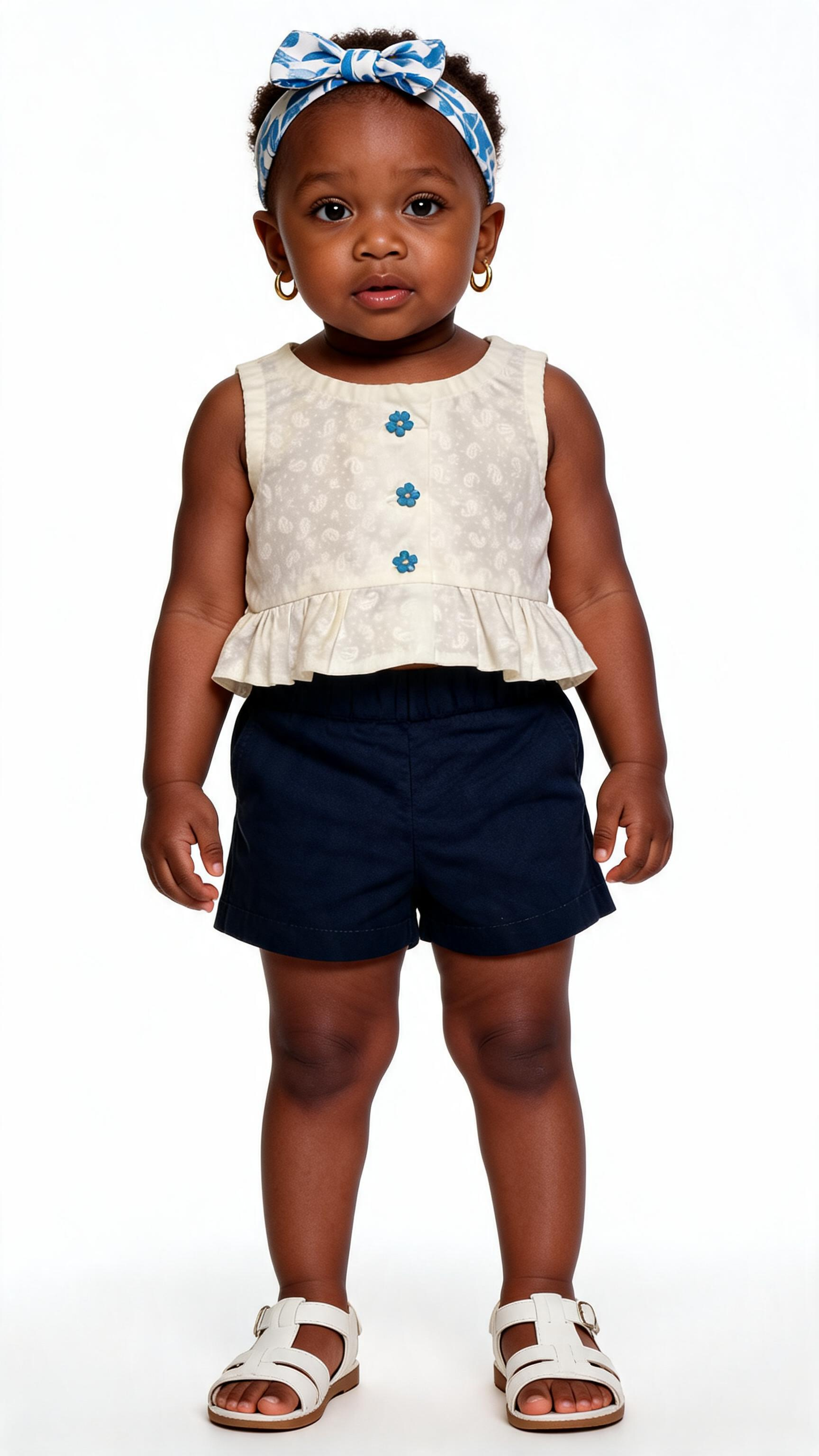 BLUE AND WHITE SHORT SET