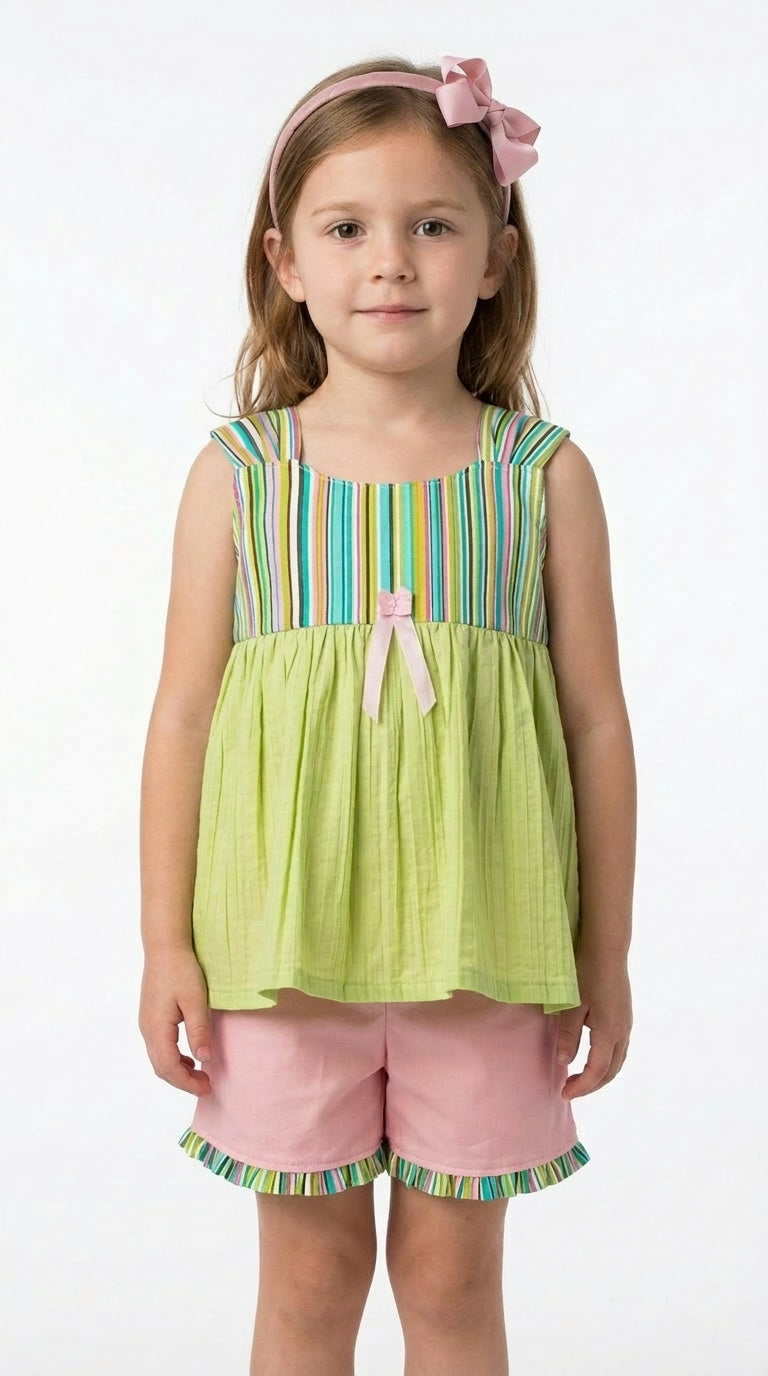PINK BOW TOP SUMMER SET