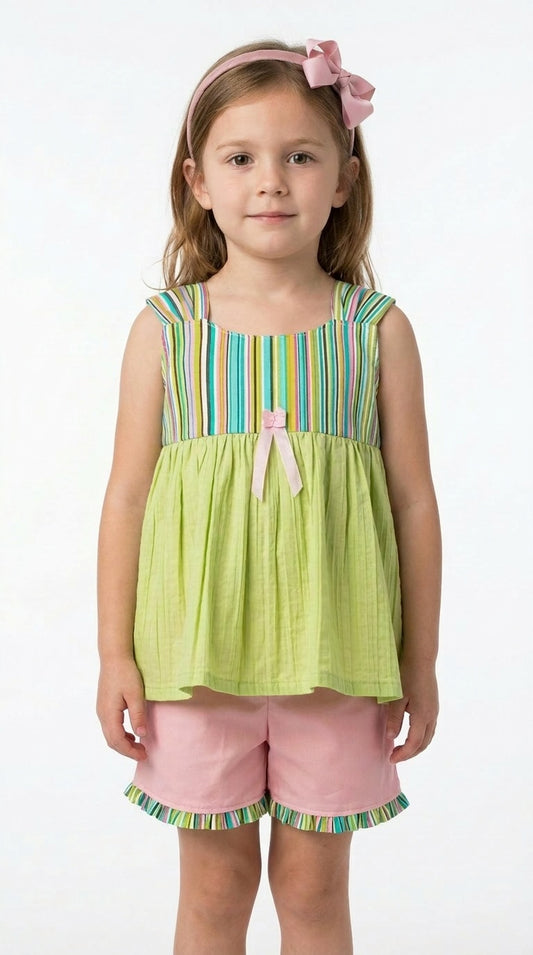 PINK BOW TOP SUMMER SET